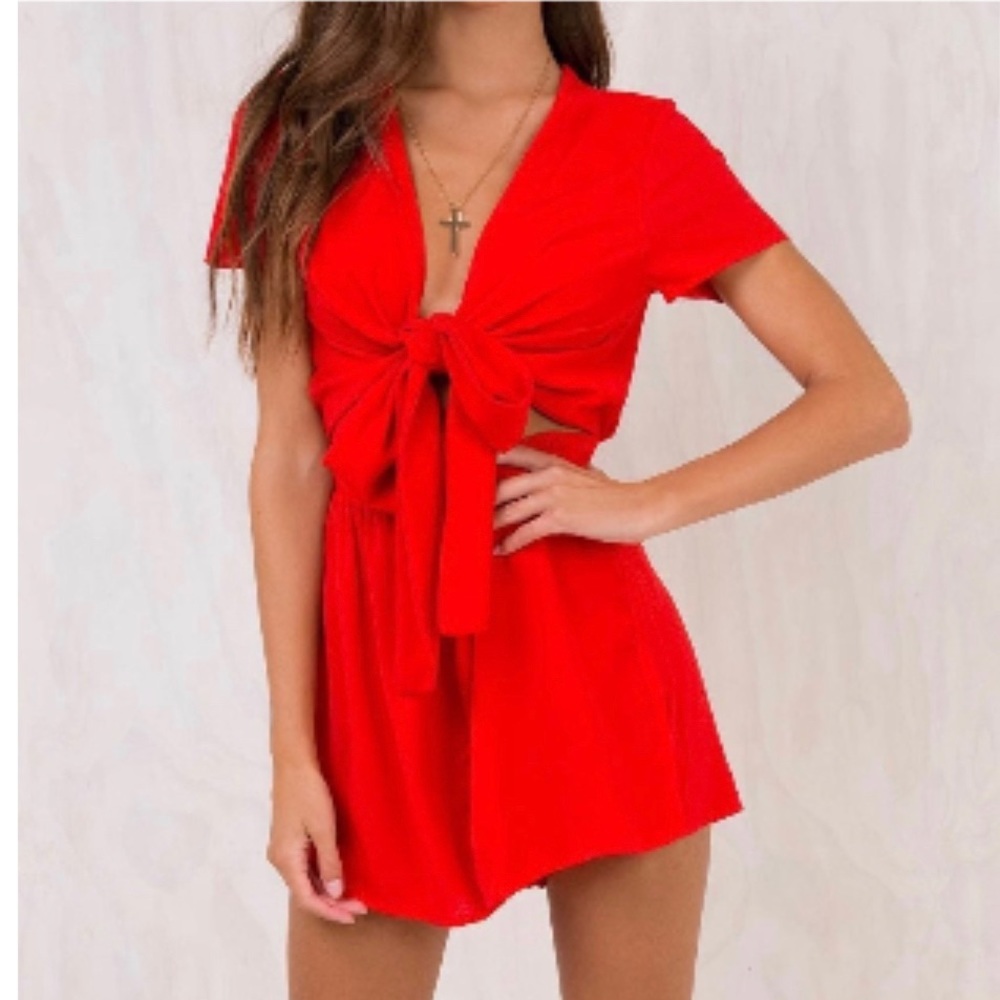 Princess Polly Sweet Sahara Tie Front Romper